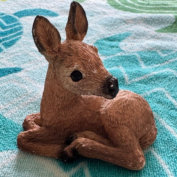 Stone Critters 1994 Fawn Figurine SC-058 By United Design  Made In USA - Picture 1 of 6